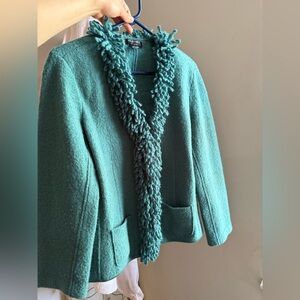 L/wool 💯 % vintage Green Textured Women's Jacket